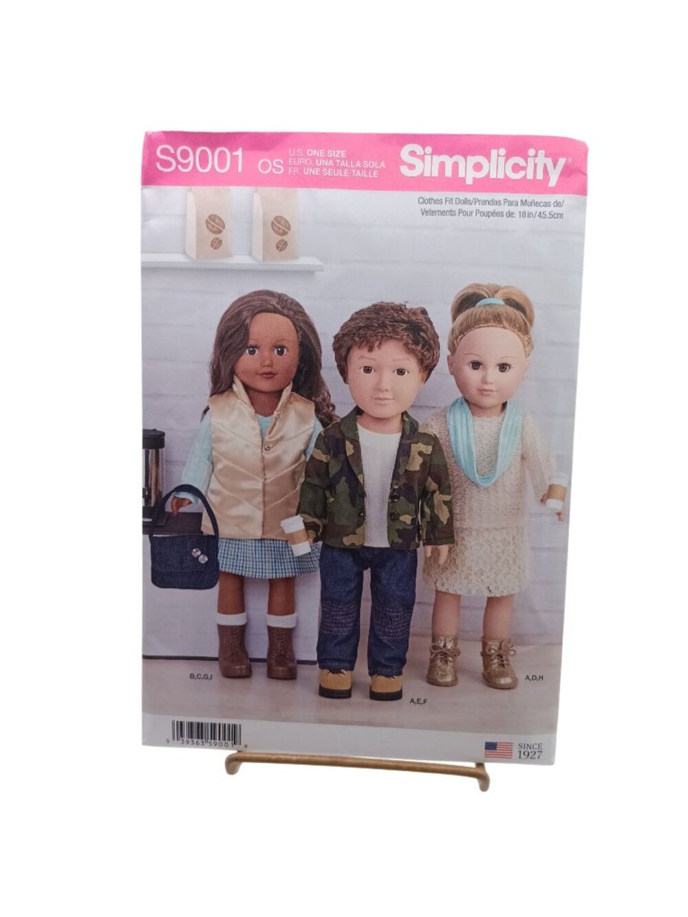 UNCUT Simplicity S9001 18" Doll Clothes Sewing Pattern 27 Pieces Includes Tops